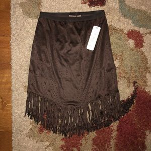 Wrangler suede fringe skirt